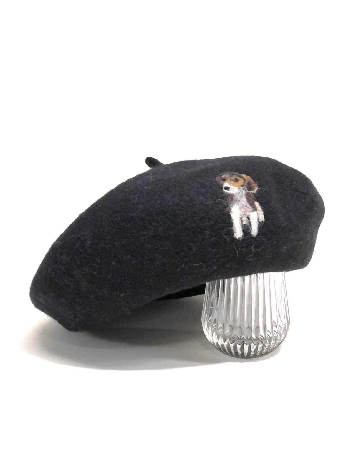 felt drawing beret (black)