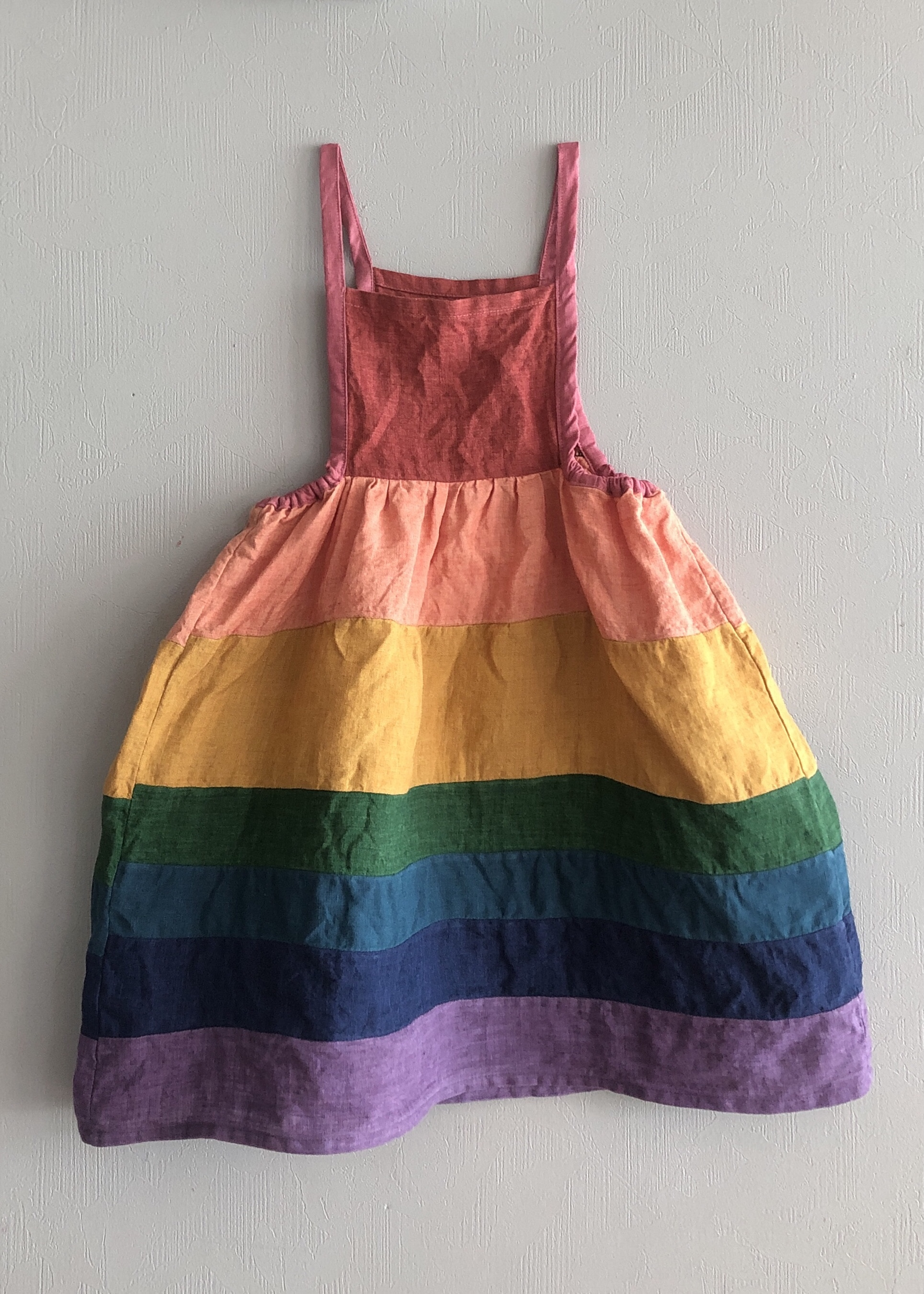 rainbow linen strap dress (kids)
