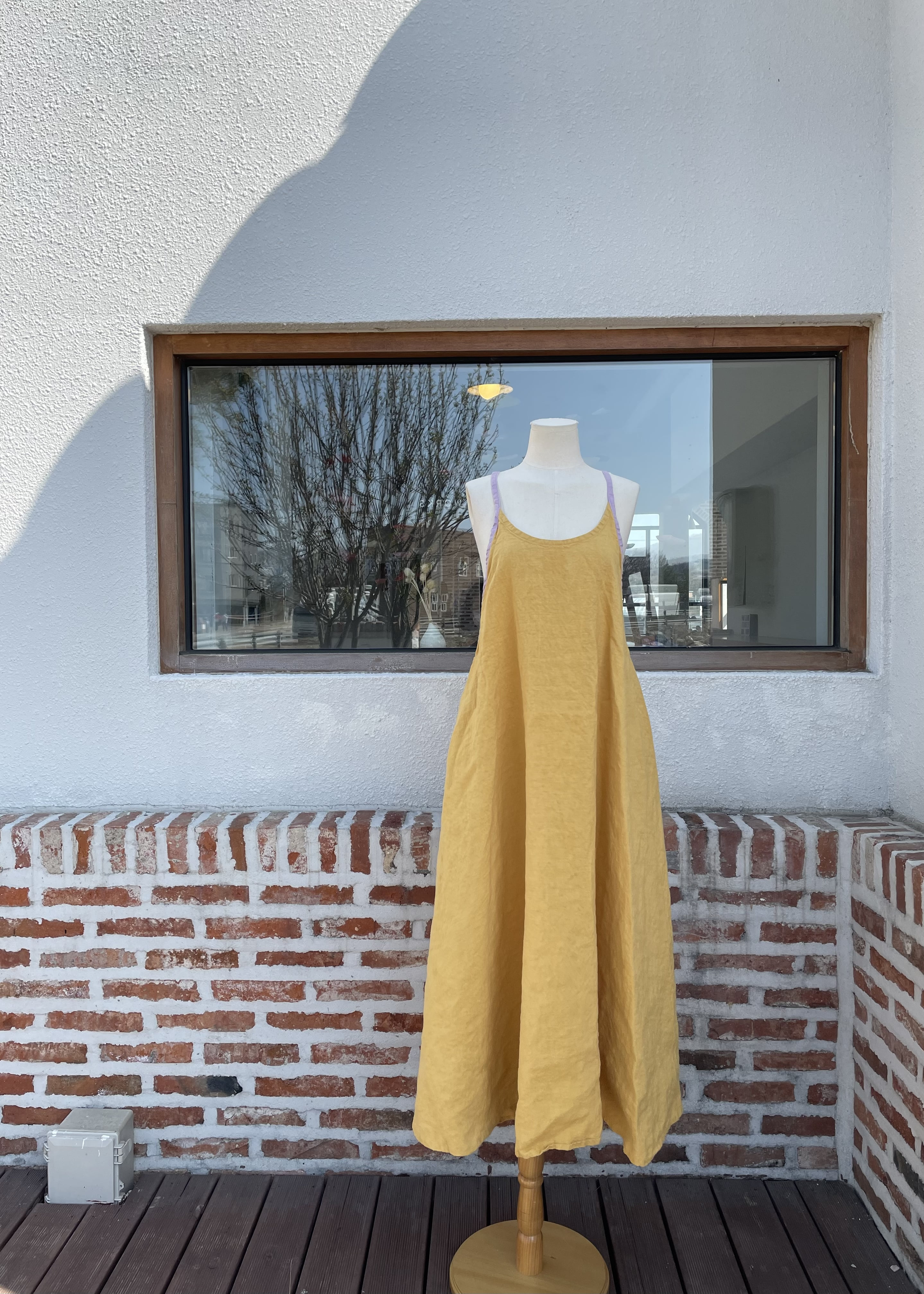 uncooked yolk yellow A-line strap dress