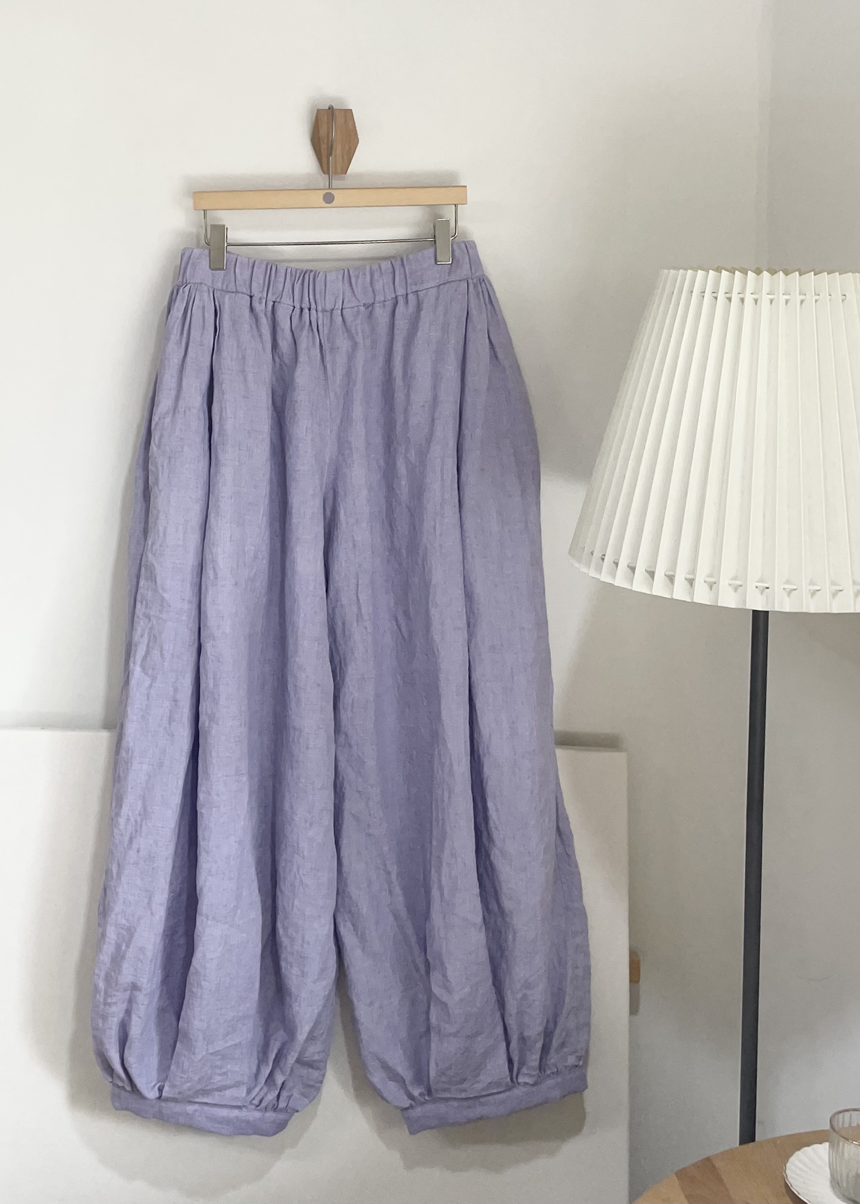 light purple linen harem pants